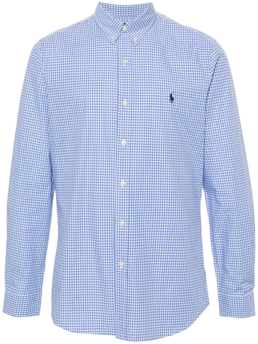 Polo Ralph Lauren Slim Fit Checked Stretch Poplin Shirt In Blue